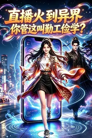 《直播火到异界你管这叫勤工俭学？（64集）（夸克网盘）》短剧封面