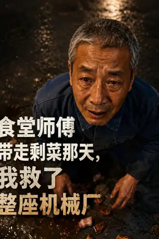 《食堂师傅带走剩菜那天，我救了整座机械厂（43集）AI短剧（夸克网盘）》短剧封面