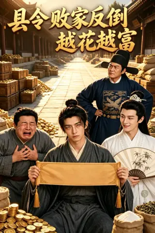 《县令败家反倒越花越富（20集）AI短剧 (2026)》短剧封面