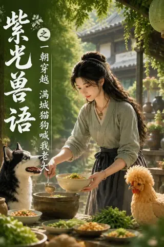 《紫光兽语之一朝穿越满城猫狗喊我老大（61集）（夸克网盘）》短剧封面