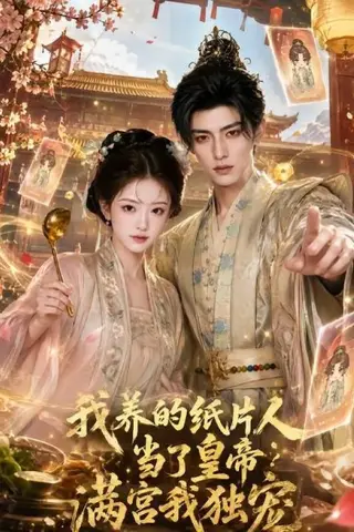 《我养的纸片人当了皇帝满宫我独宠（60集）（夸克网盘）》短剧封面