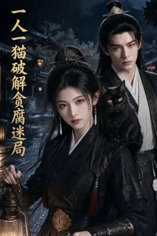 《一人一猫破解贪腐迷局（53集）AI短剧 (2026)》短剧封面