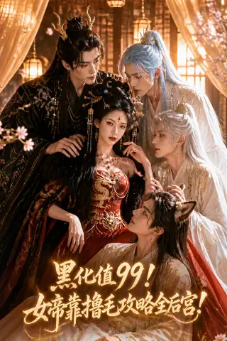 《黑化值99！女帝靠撸毛攻略全后宫！（60集）（夸克网盘）》短剧封面