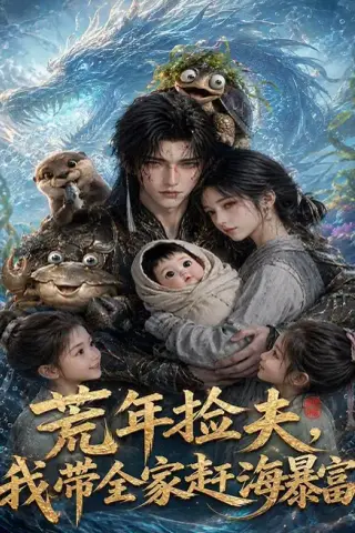 《荒年捡夫，我带全家赶海暴富（118集）（夸克网盘）》短剧封面