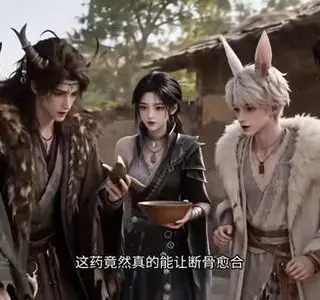《穿越兽世：我凭一口饭收服全族（74集）AI短剧（夸克网盘）》短剧封面