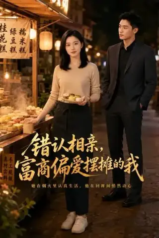 《错认相亲，富商偏爱摆摊的我（30集）AI短剧 (2026)》短剧封面