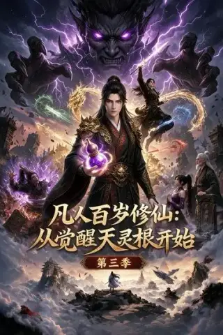 《凡人百岁修仙：从觉醒天灵根开始第三季（80集）（夸克网盘）》短剧封面