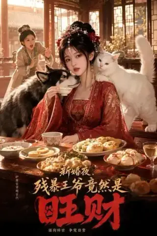 《新婚夜，残暴王爷竟然是旺财（34集）AI短剧 (2026)》短剧封面