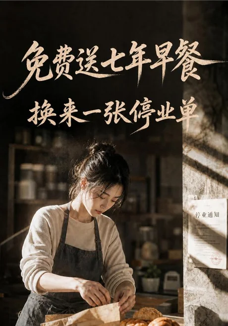 《免费送七年早餐,换来一张停业单(50集)AI短剧(夸克网盘)》短剧封面