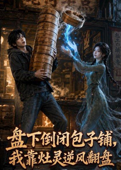 《盘下倒闭包子铺,我靠灶灵逆风翻盘(50集)AI短剧(百度网盘)》短剧封面