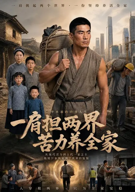 《一肩担两界,苦力养全家(60集)AI短剧(夸克网盘)》短剧封面