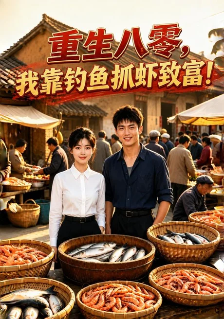 《重生八零，我靠钓鱼抓虾致富！（135集）AI短剧（夸克网盘）》短剧封面