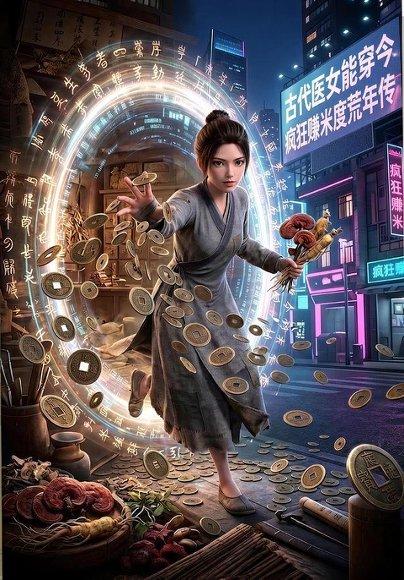 《古代医女能穿今，疯狂赚米度荒年传（74集）Ai短剧（百度网盘）》短剧封面