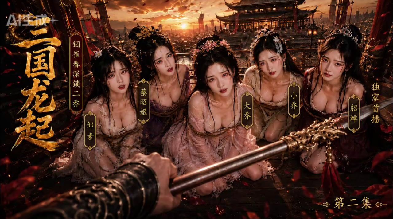 《AI擦边短剧：三国龙起（迅雷网盘）》短剧封面