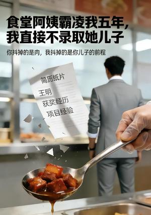 《食堂阿姨霸凌我五年，我直接不录取她儿子（32集）Ai短剧（夸克网盘）》短剧封面