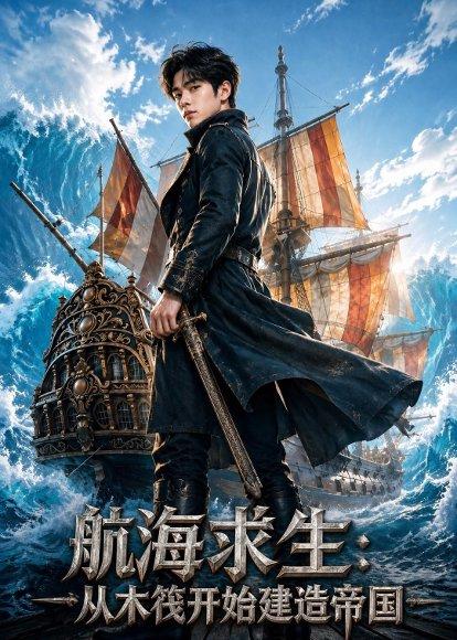 《航海求生：从木筏开始建造帝国（74集）AI短剧（百度网盘）》短剧封面