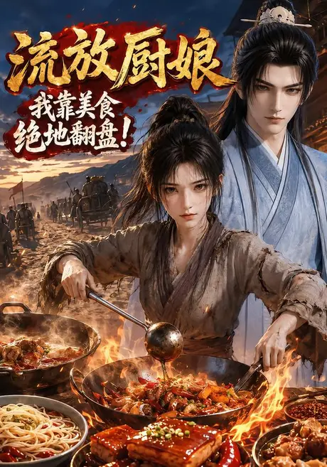 《流放厨娘，我靠美食绝地翻盘（67集）（夸克网盘）》短剧封面