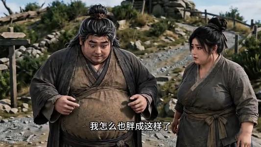 《全家九口逃荒，我绑定了减肥系统（105集）（夸克网盘）》短剧封面