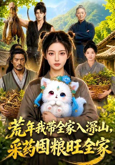 《荒年我带全家入深山，采药囤粮旺全家（92集）（百度网盘）》短剧封面