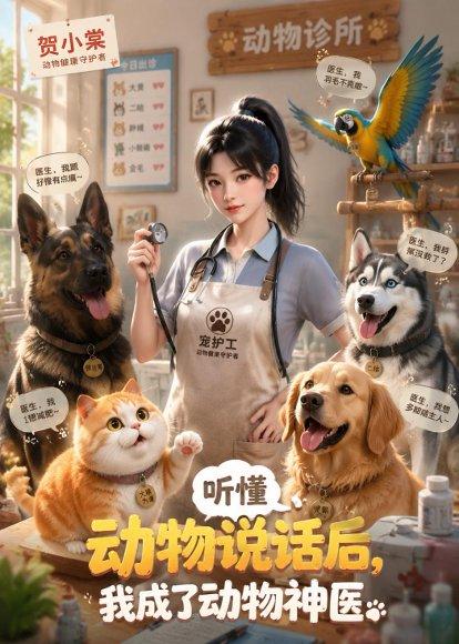 《听懂动物说话后，我成了动物神医（47集）（百度网盘）》短剧封面