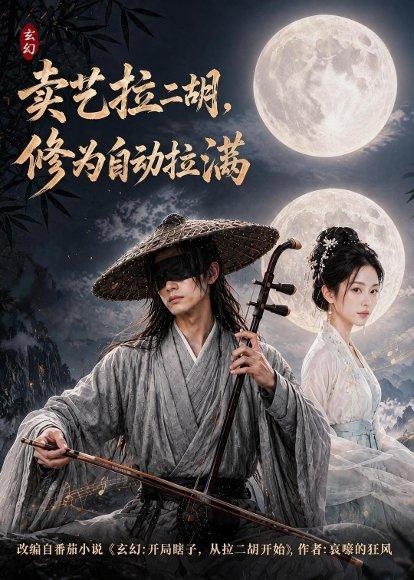 《卖艺拉二胡,修为自动拉满(78集)(百度网盘)》短剧封面