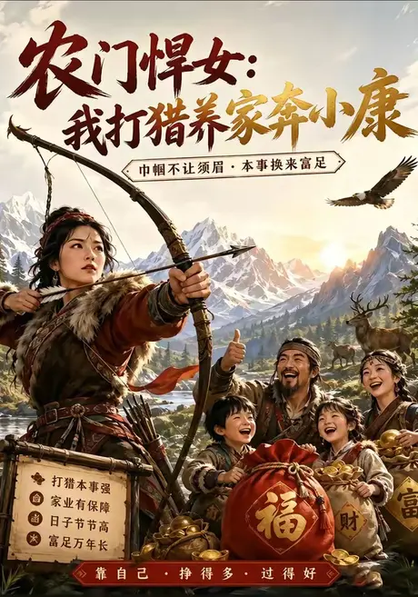 《农门悍女:我打猎养家奔小康(70集)(夸克网盘)》短剧封面