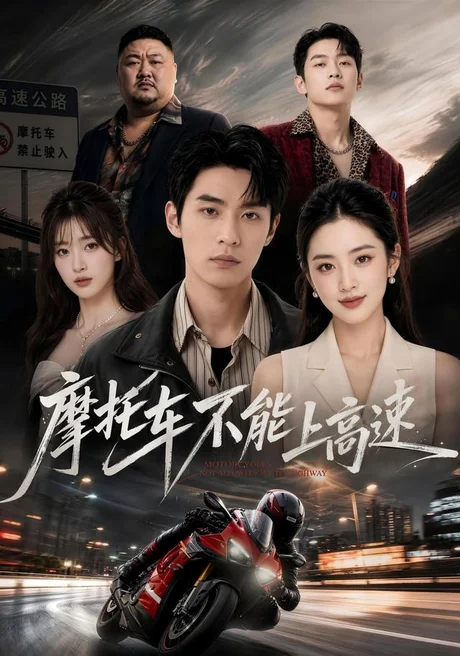 《摩托车不能上高速(58集)AI短剧(夸克网盘)》短剧封面