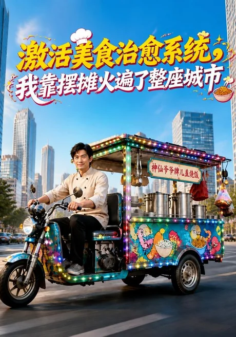 《激活美食治愈系统,我靠摆摊火遍了整座城市(177集)AI短剧(夸克网盘)》短剧封面