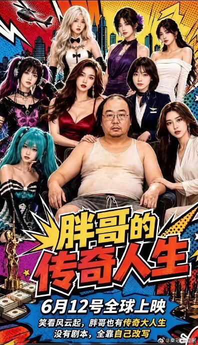 《AI擦边短剧：胖哥的传奇人生 第一季（迅雷网盘）》短剧封面