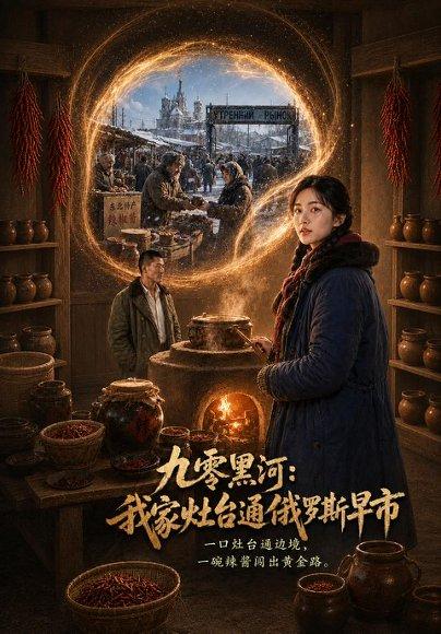 《九零黑河：我家灶台通俄罗斯早市（64集）Ai短剧（百度网盘）》短剧封面