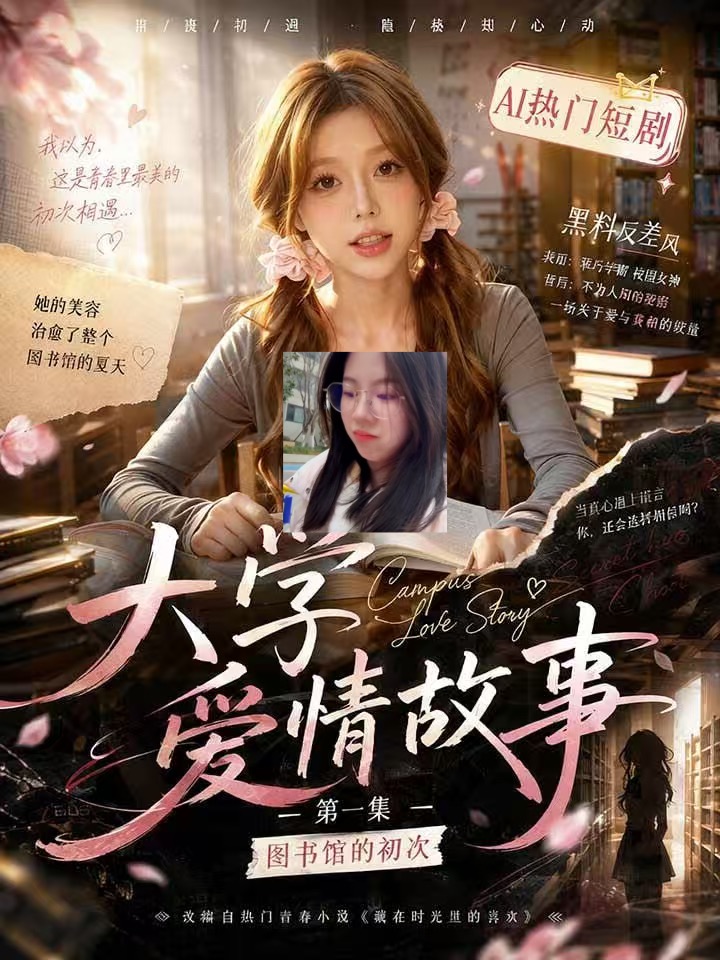 AI擦边短剧:大学爱情故事 《AI擦边短剧:大学爱情故事》短剧封面