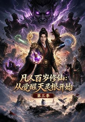 《凡人百岁修仙:从觉醒天灵根开始第三季(80集)(夸克网盘)》短剧封面