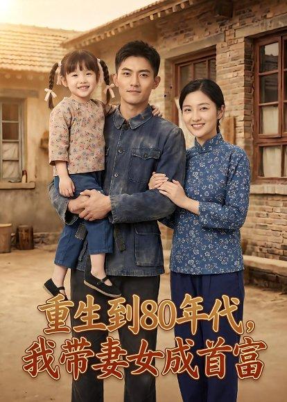 《重生到80年代，我带妻女成首富（43集）Ai短剧（百度网盘）》短剧封面