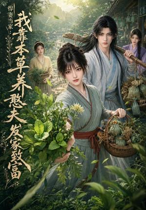 《悍妻当家：我靠本草养憨夫发家致富（100集）（夸克网盘）》短剧封面