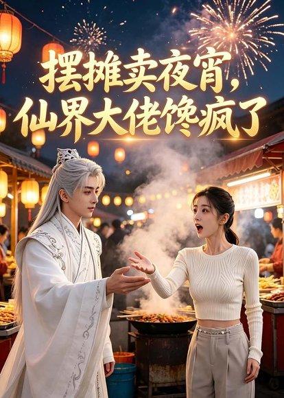 《摆摊卖夜宵，仙界大佬馋疯了（60集）AI短剧（百度网盘）》短剧封面