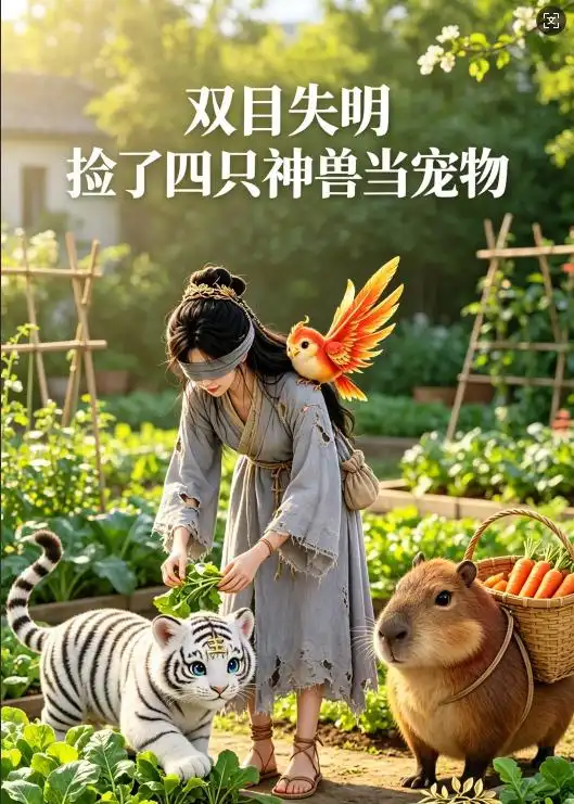 双目失明,捡了四只神兽当宠物 《双目失明,捡了四只神兽当宠物》短剧封面
