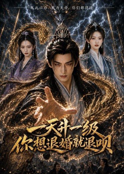 《一天升一级，你想退婚就退呗（80集）AI短剧（百度网盘）》短剧封面