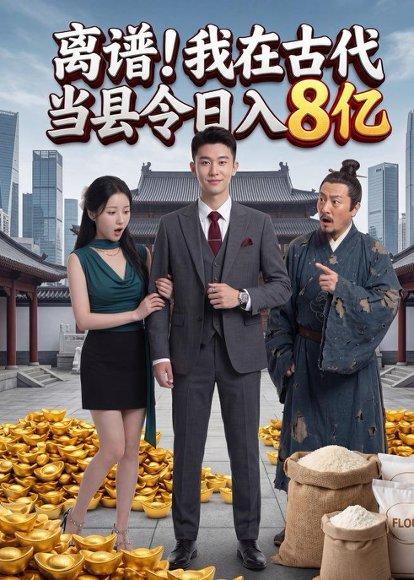 《离谱!我在古代当县令日入8亿(61集)AI短剧(百度网盘)》短剧封面