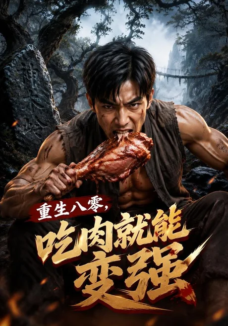 《重生八零，吃肉就能变强（54集）AI短剧（夸克网盘）》短剧封面