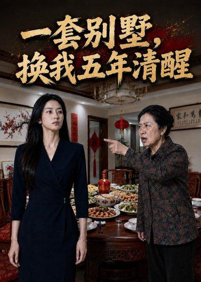 《一套别墅,换我五年清醒(39集)AI短剧(百度网盘)》短剧封面