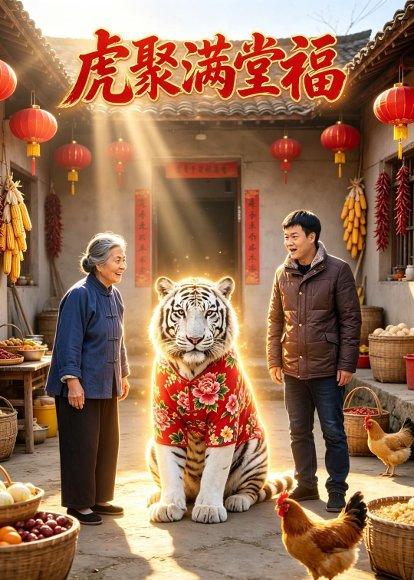 《虎聚满堂福(32集)AI短剧(百度网盘)》短剧封面