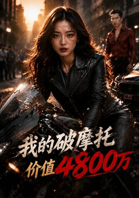 《我的破摩托价值 4800万(86集)AI短剧(夸克网盘)》短剧封面