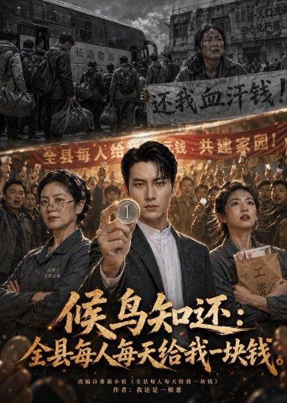 《候鸟知还:全县每人每天给我一块钱(69集)Ai短剧(百度网盘)》短剧封面