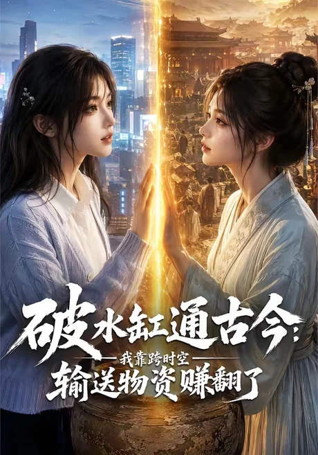 《破水缸通古今:我靠跨时空输送物资赚翻了(50集)(夸克网盘)》短剧封面