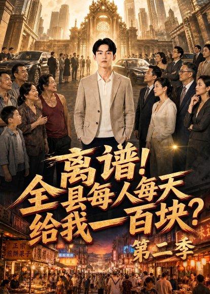 《离谱!全县每人每天给我一百块?第二季(73集)(百度网盘)》短剧封面