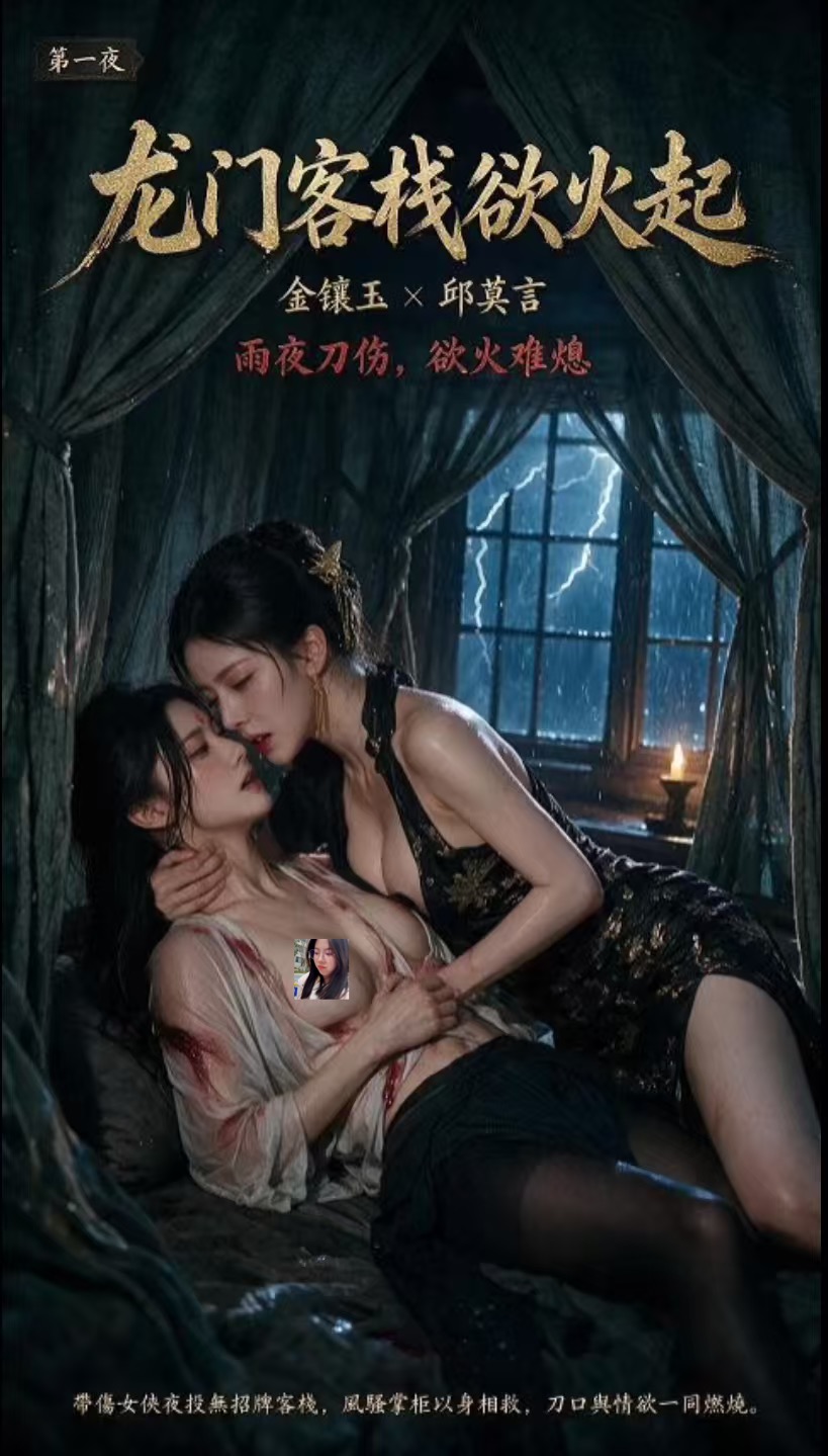 AI擦边短剧:金镶玉与邱莫言:龙门客栈欲火起 《AI擦边短剧:金镶玉与邱莫言:龙门客栈欲火起》短剧封面