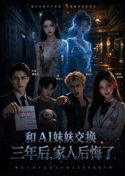 《和AI妹妹交换三年后，家人后悔了（75集）Ai短剧（百度网盘）》短剧封面