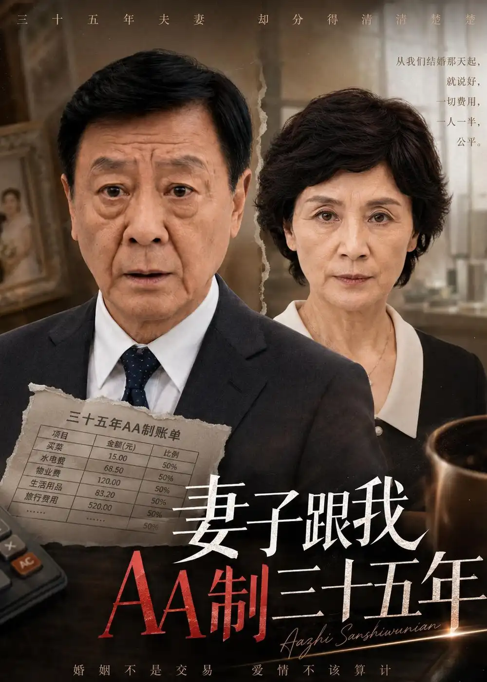 妻子跟我AA制三十五年 《妻子跟我AA制三十五年》短剧封面