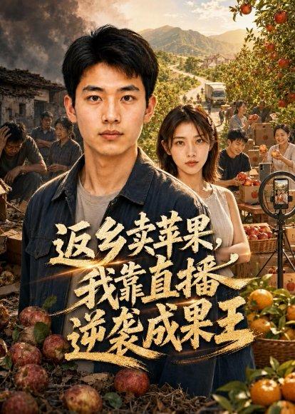 《返乡卖苹果,我靠直播逆袭成果王(59集)(百度网盘)》短剧封面
