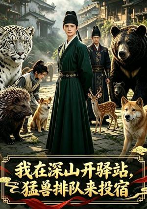 《我在深山开驿站,猛兽排队来投宿(65集)(夸克网盘)》短剧封面
